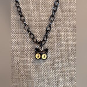 Black Cat Eye Pendant Necklace